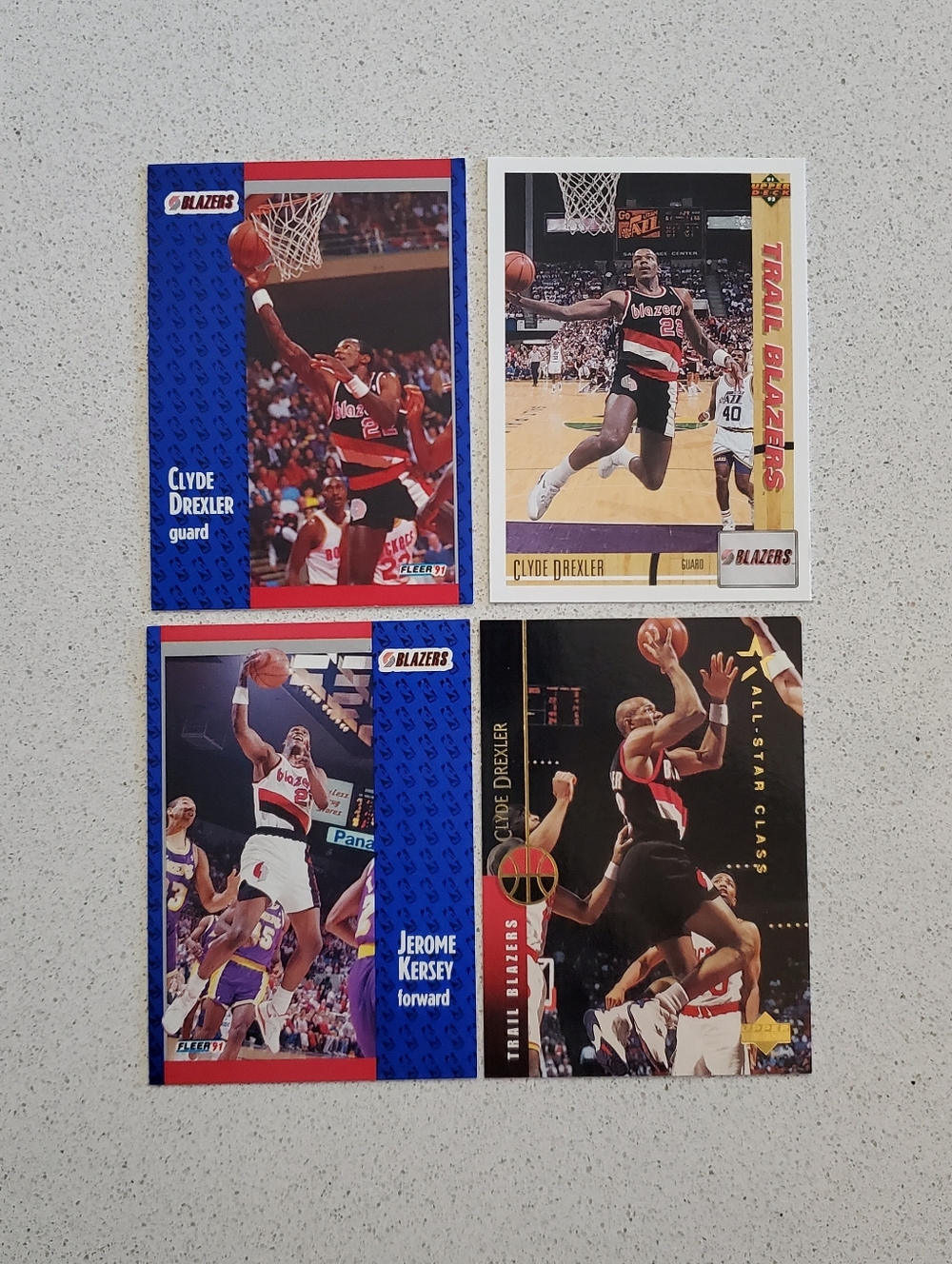 Clyde Drexler & Jerome Kersey Cards